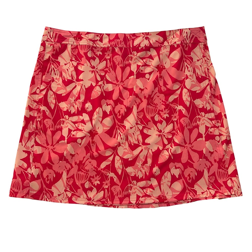 RIP SKIRT Hawaii Floral Wrap Skirt Length 2 Sz XL Red Beach Resort Active Travel